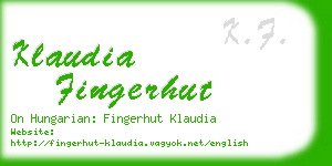 klaudia fingerhut business card